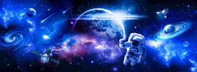 梦幻星球太空星空宇航员宇宙背景