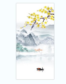 花鸟山水玄关画