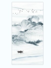 水墨玄关山水画