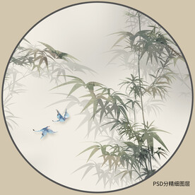 新中式水墨竹子装饰画