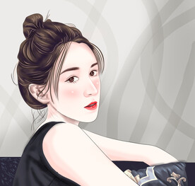 卡通美女侧脸