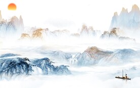 高档 中式新款山水 tif分层