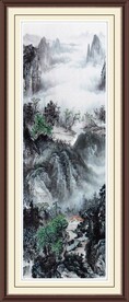 风水画聚宝盆山水国画
