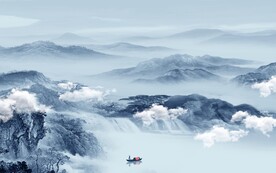 高端 中式客厅山水 TIf分层