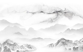 简约 中式背景山水 TIf分层