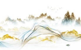 高清 客厅电视山水 Tif分层