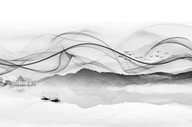 烟雾山水