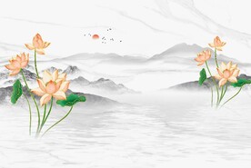 山水荷花