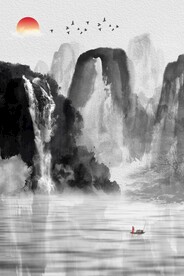 水墨山水玄关