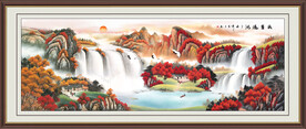 国画鸿运当头山水画