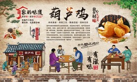葫芦鸡背景墙