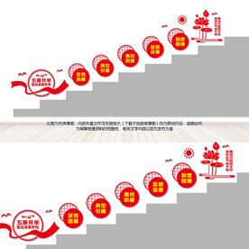 清廉医院楼梯文化墙