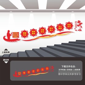 廉洁文化进校园楼梯文化墙