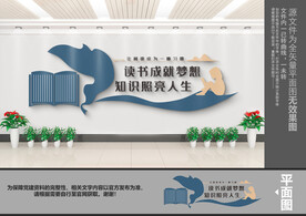 校园读书阅读标语文化墙