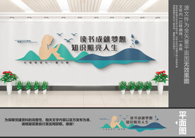 校园读书阅读标语文化墙