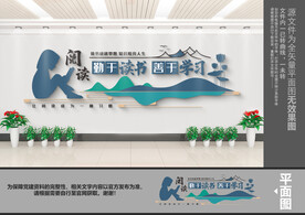 校园读书阅读标语文化墙
