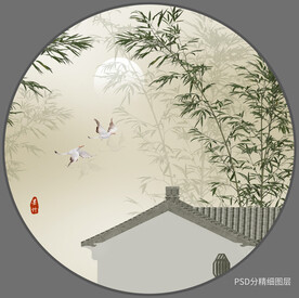 新中式水墨竹子装饰画