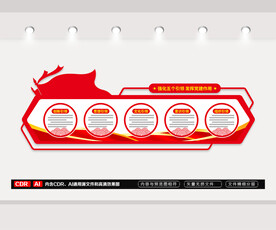 五个引领党建文化墙