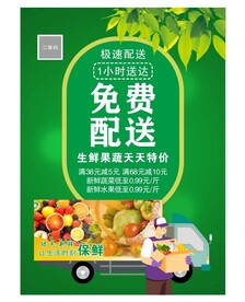 生鲜配送海报 