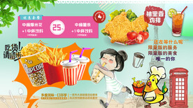 炸鸡汉堡美食墙