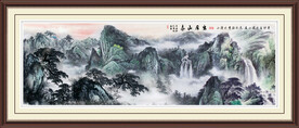泰山日出国画山水