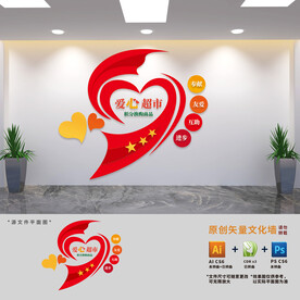 社区爱心积分超市文化墙