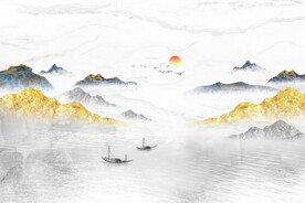 新中式抽象山水画