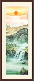 竖幅国画山水