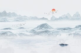 简约山水画