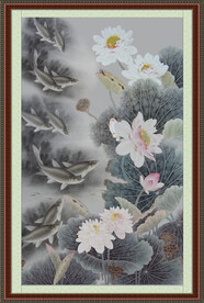 国画荷花 