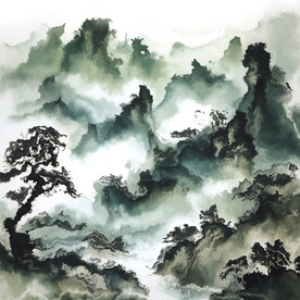 新中式抽象山水画