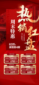 热销红盘每周特价房源红金海报