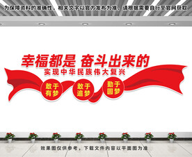 幸福都是奋斗出来的文化墙