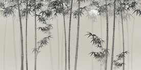 意境水墨竹子背景墙