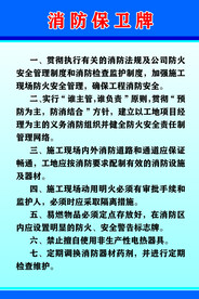 五牌一图  消防保卫牌