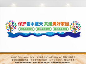 保护碧水蓝天文化墙