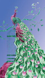 水彩孔雀高清挂画装饰画