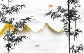 竹子背景墙