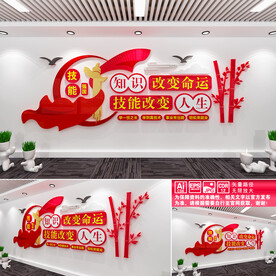 技能强国文化墙