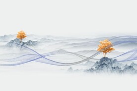 抽象山水烟雾