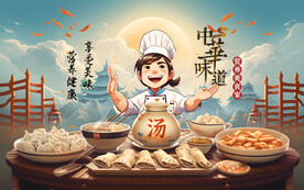 中华美食壁画背景墙装饰画壁纸