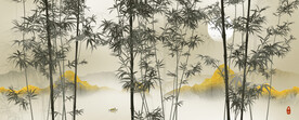新中式水墨竹子背景墙