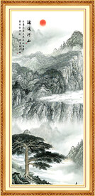 迎客松国画黄山迎客松