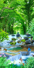 树林流水生财玄关