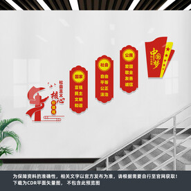核心价值观楼梯墙