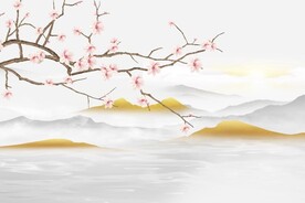 新中式山水花鸟壁画