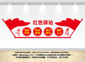 红色驿站文化墙