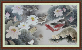 国画荷花 