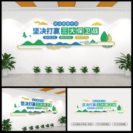 三大保卫战环保标语文化墙