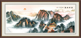 国画泰山日出壁画